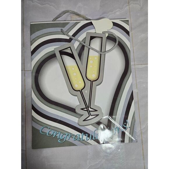 Any 20/$12 "Congratulations" Wedding Engagement Glass Toast Party Gift Bag - Picture 1 of 2